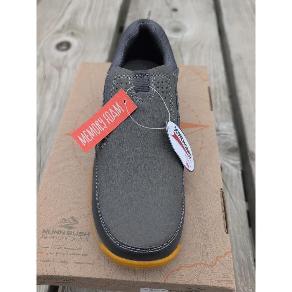 Nunn Bush Eskar Comfort All Terrain Mens Gray Shoes Slip on Memory Foam Sz‎ 5